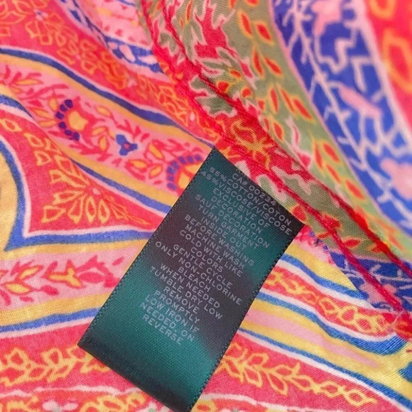 Lauren Ralph Lauren - Pink Paisley Pastel Button Down Shirt - Picture 5 of 5